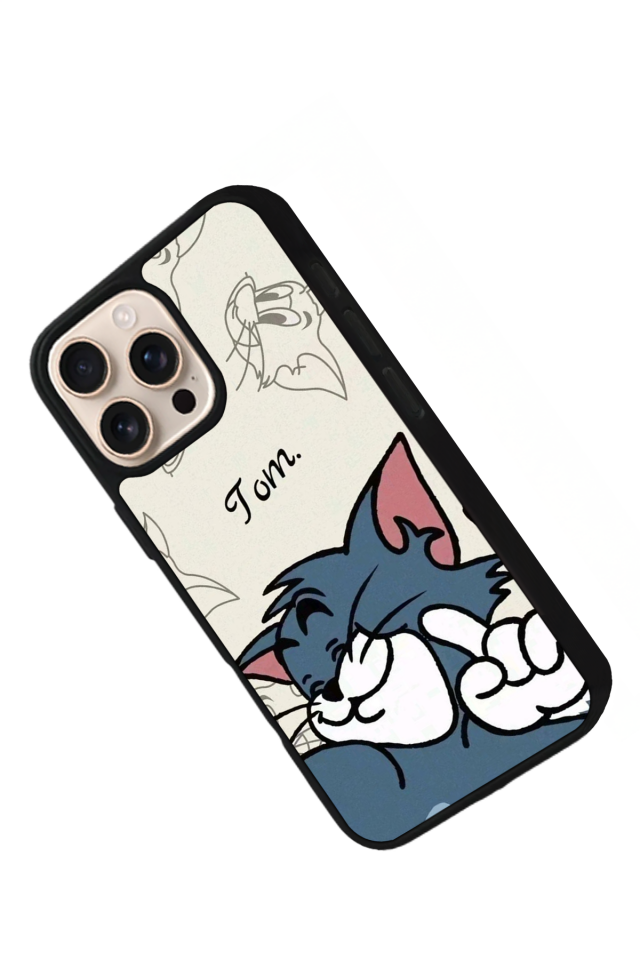 iPhone 16 Pro Uyumlu Tom And Jerry Tasarımlı Glossy Premium Kılıf