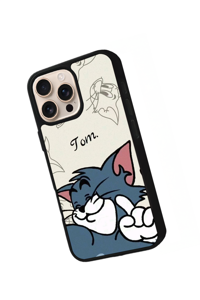 iPhone 16 Pro Uyumlu Tom And Jerry Tasarımlı Glossy Premium Kılıf
