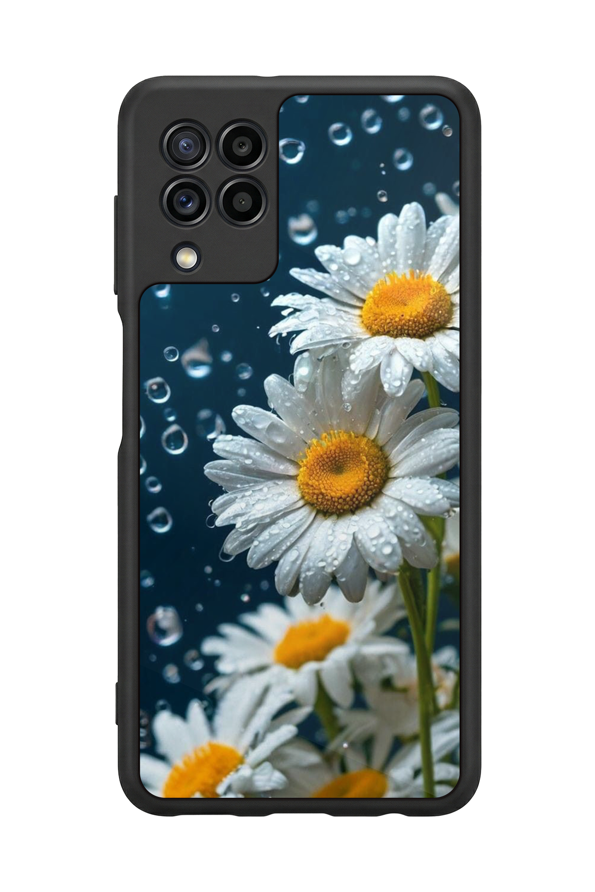 Samsung Galaxy M22 Uyumlu Cicek Tasarımlı Glossy Premium Kılıf
