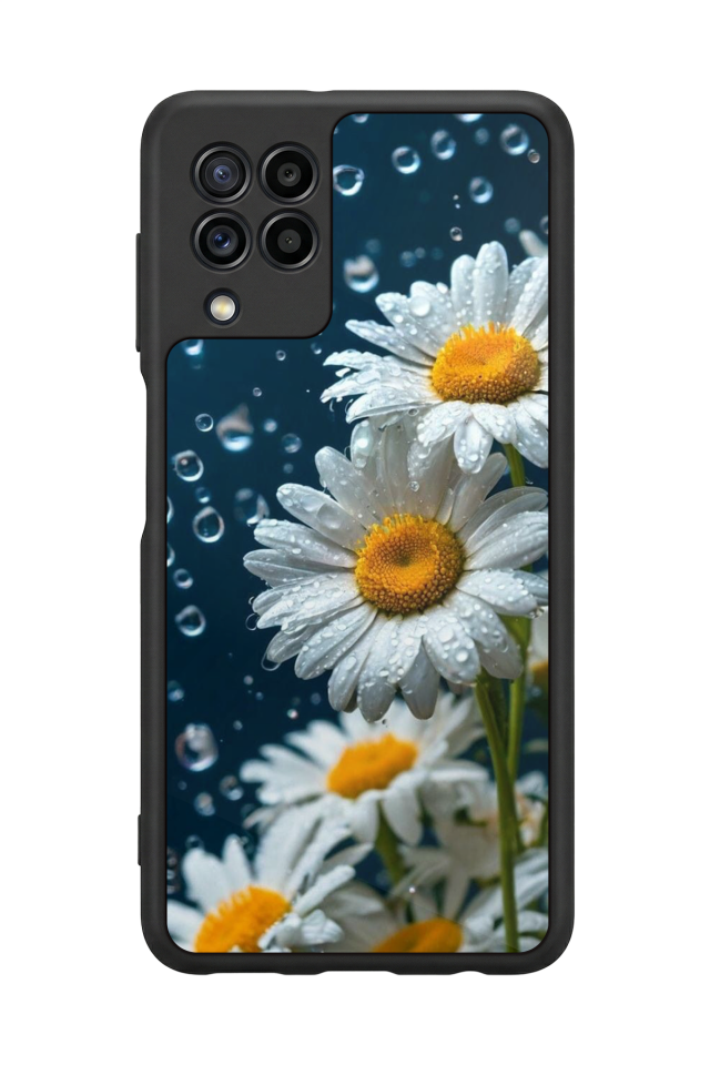 Samsung Galaxy M22 Uyumlu Cicek Tasarımlı Glossy Premium Kılıf