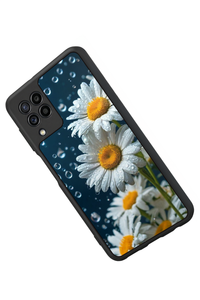 Samsung Galaxy M22 Uyumlu Cicek Tasarımlı Glossy Premium Kılıf