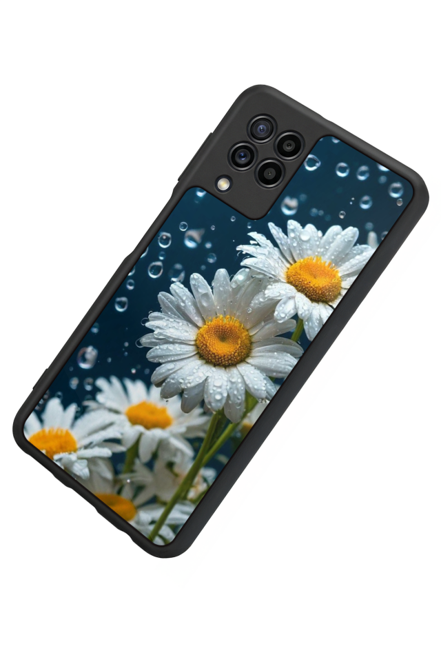Samsung Galaxy M22 Uyumlu Cicek Tasarımlı Glossy Premium Kılıf