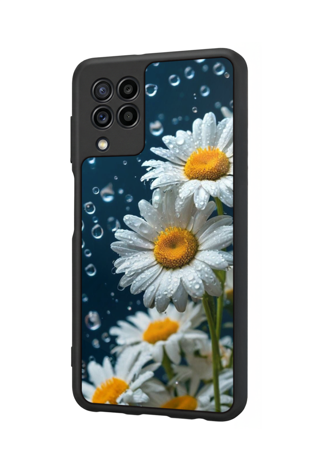 Samsung Galaxy M22 Uyumlu Cicek Tasarımlı Glossy Premium Kılıf