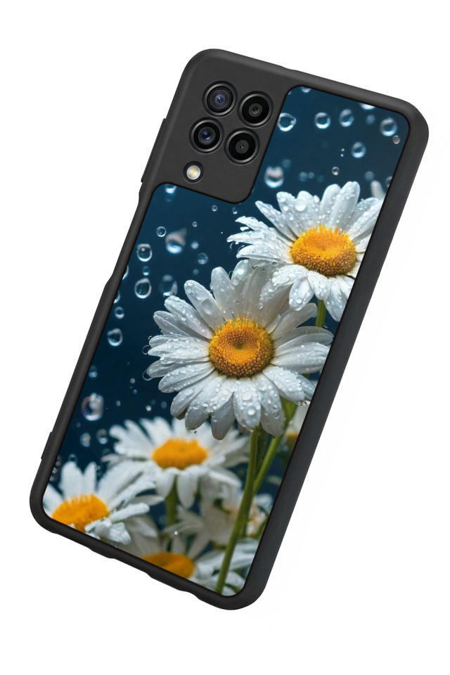 Samsung Galaxy M22 Uyumlu Cicek Tasarımlı Glossy Premium Kılıf