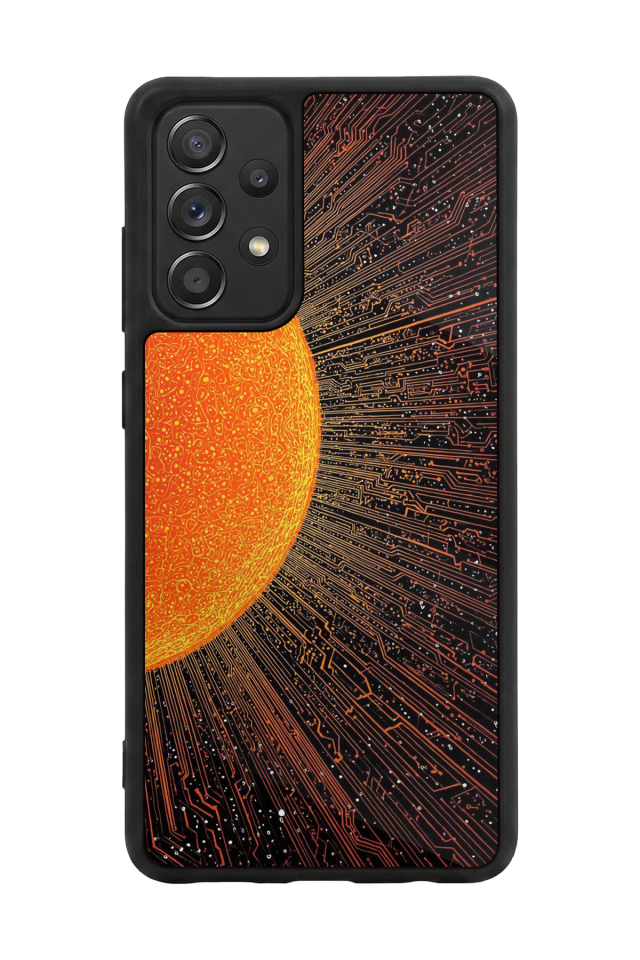 Samsung Galaxy A72 Uyumlu Güneş Tasarımlı Glossy Premium Kılıf