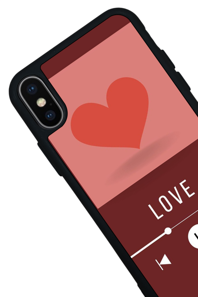 iPhone XS Max Uyumlu Kalp Love Tasarımlı Glossy Premium Kılıf