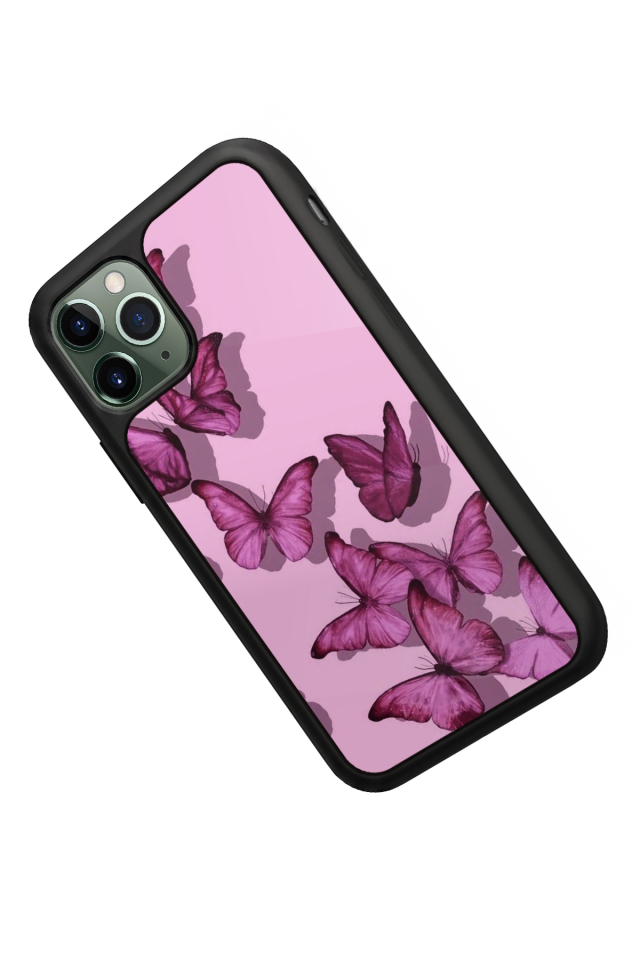 iPhone 11 Pro Max Uyumlu Kelebek Tasarımlı Glossy Premium Kılıf