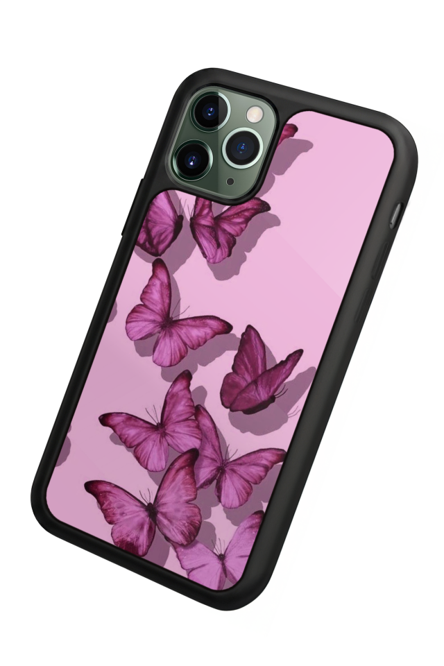 iPhone 11 Pro Max Uyumlu Kelebek Tasarımlı Glossy Premium Kılıf