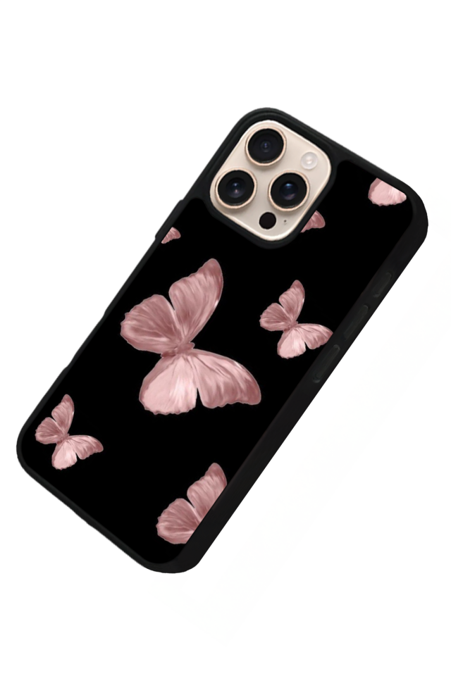 iPhone 14 Pro Uyumlu Kelebek Tasarımlı Glossy Premium Kılıf