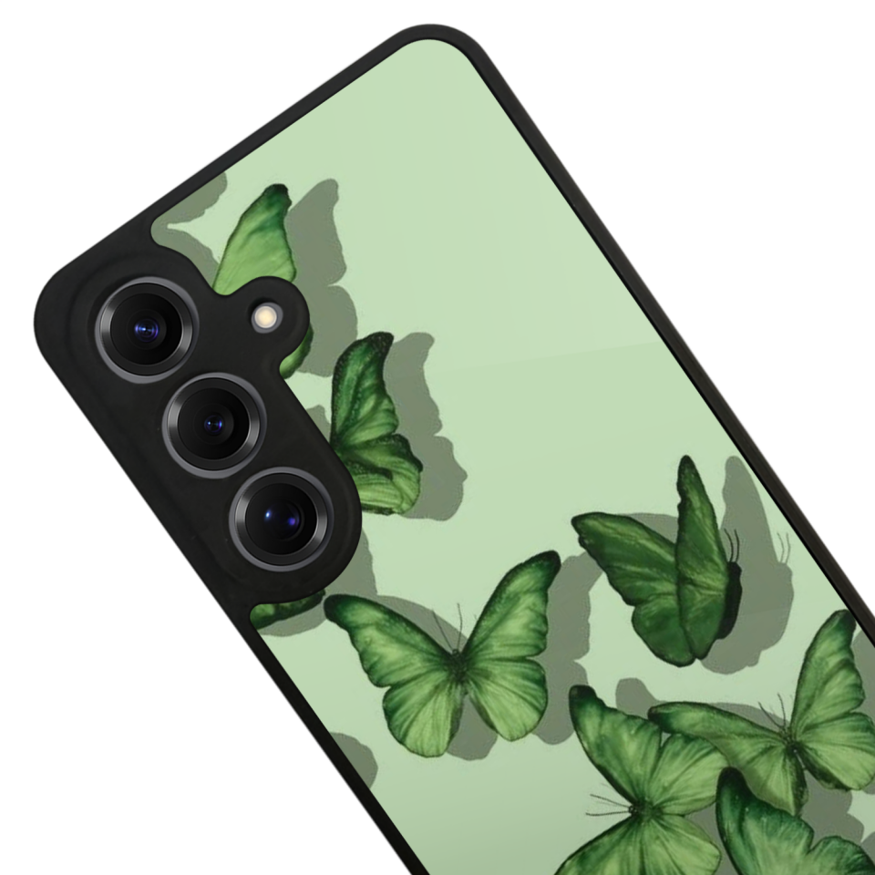 Samsung Galaxy S25 Uyumlu Kelebek Tasarımlı Glossy Premium Kılıf