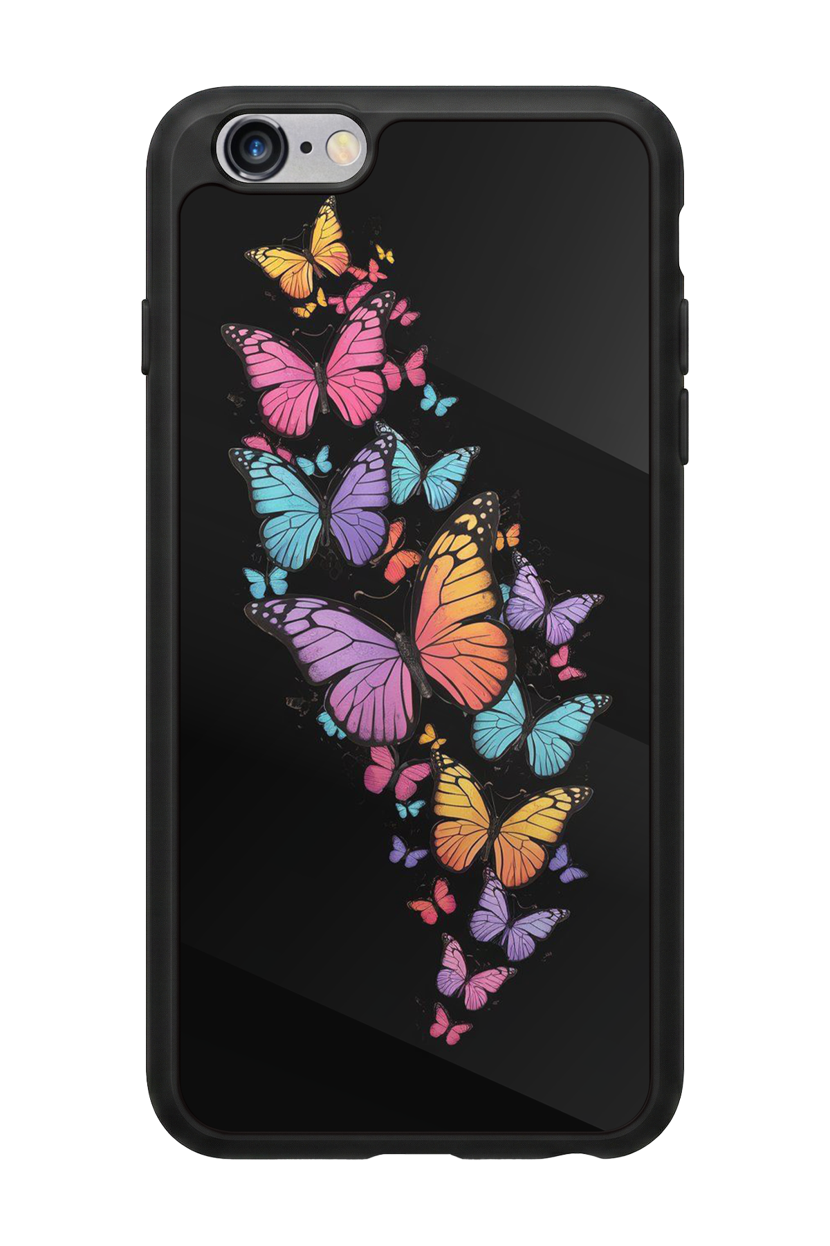 iPhone 6s Plus Uyumlu Kelebek Tasarımlı Glossy Premium Kılıf