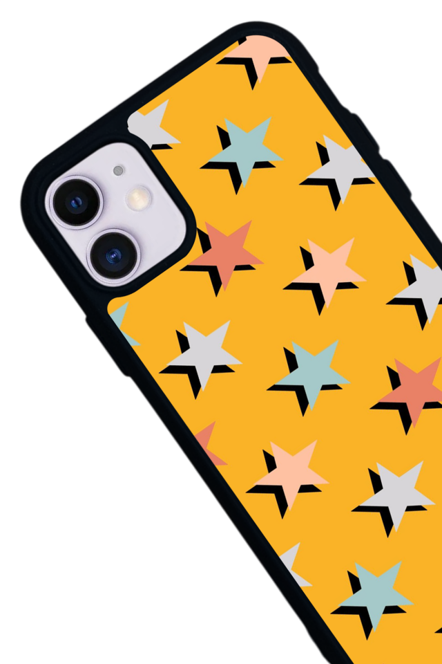 iPhone 11 Uyumlu Retro Yildizlar Tasarımlı Glossy Premium Kılıf