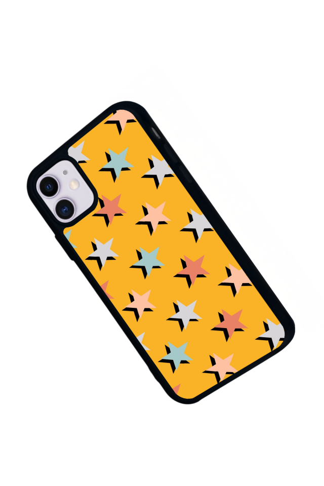 iPhone 11 Uyumlu Retro Yildizlar Tasarımlı Glossy Premium Kılıf