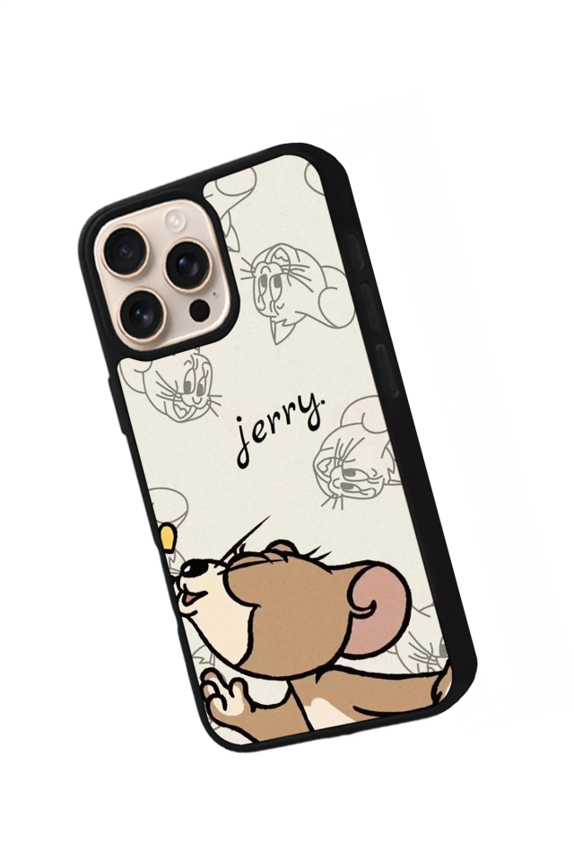 iPhone 16 Pro Uyumlu Tom And Jerry Tasarımlı Glossy Premium Kılıf