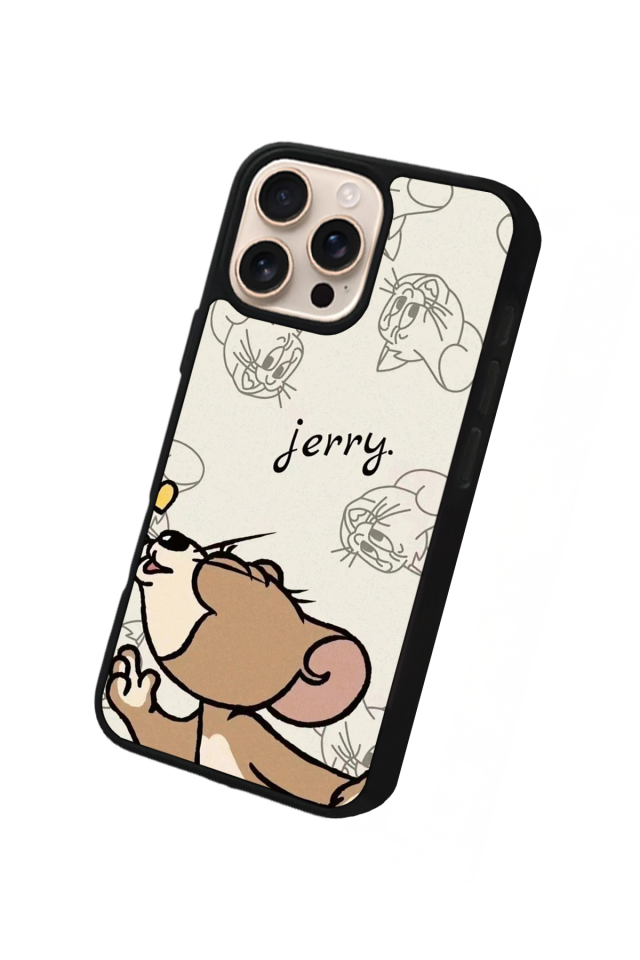 iPhone 16 Pro Uyumlu Tom And Jerry Tasarımlı Glossy Premium Kılıf