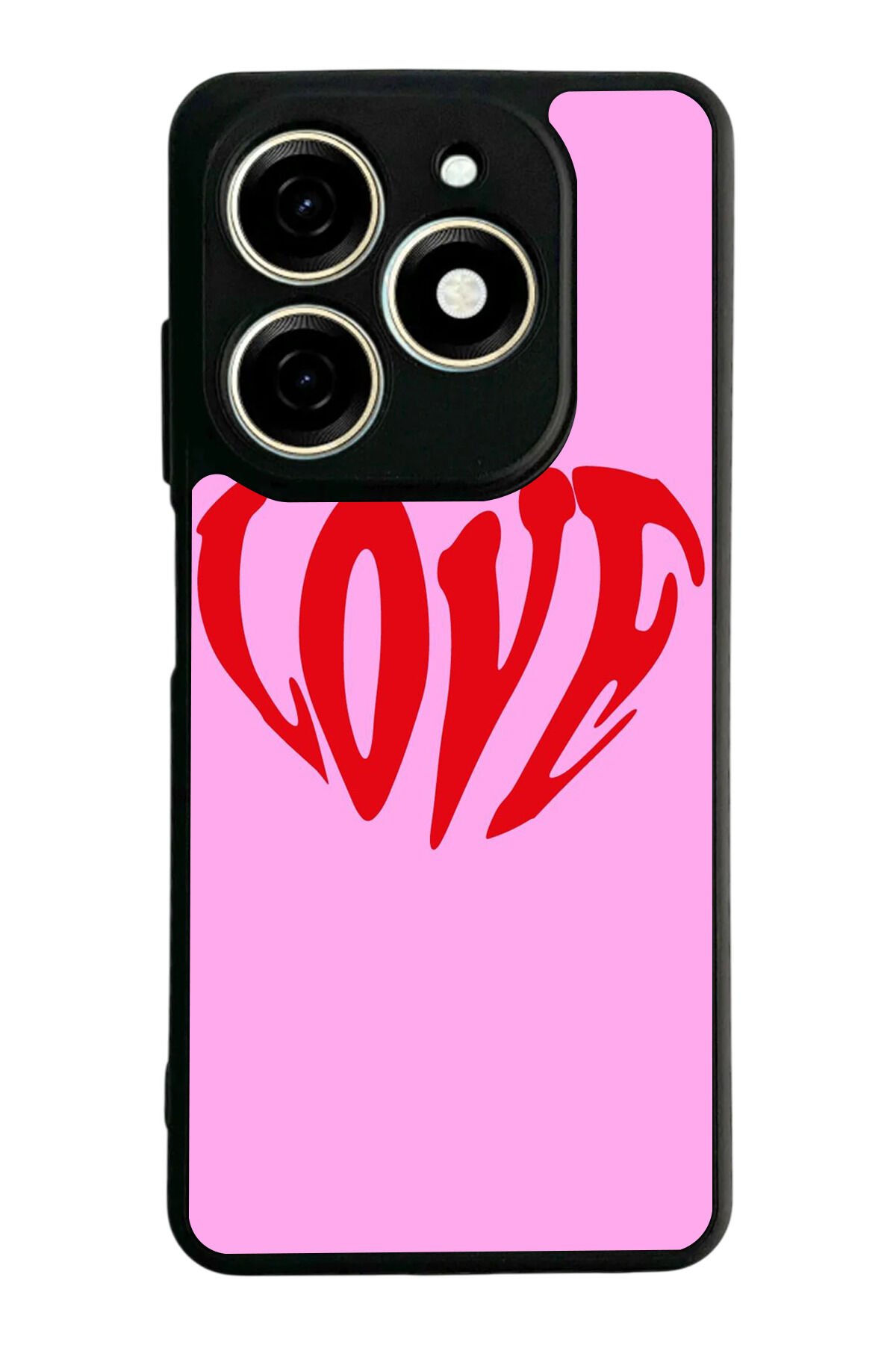 Tecno Spark 20/20C Uyumlu Kalp Love Tasarımlı Glossy Premium Kılıf