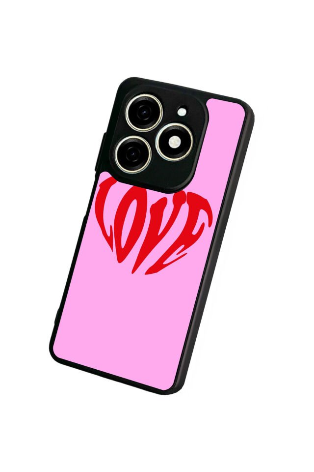 Tecno Spark 20/20C Uyumlu Kalp Love Tasarımlı Glossy Premium Kılıf