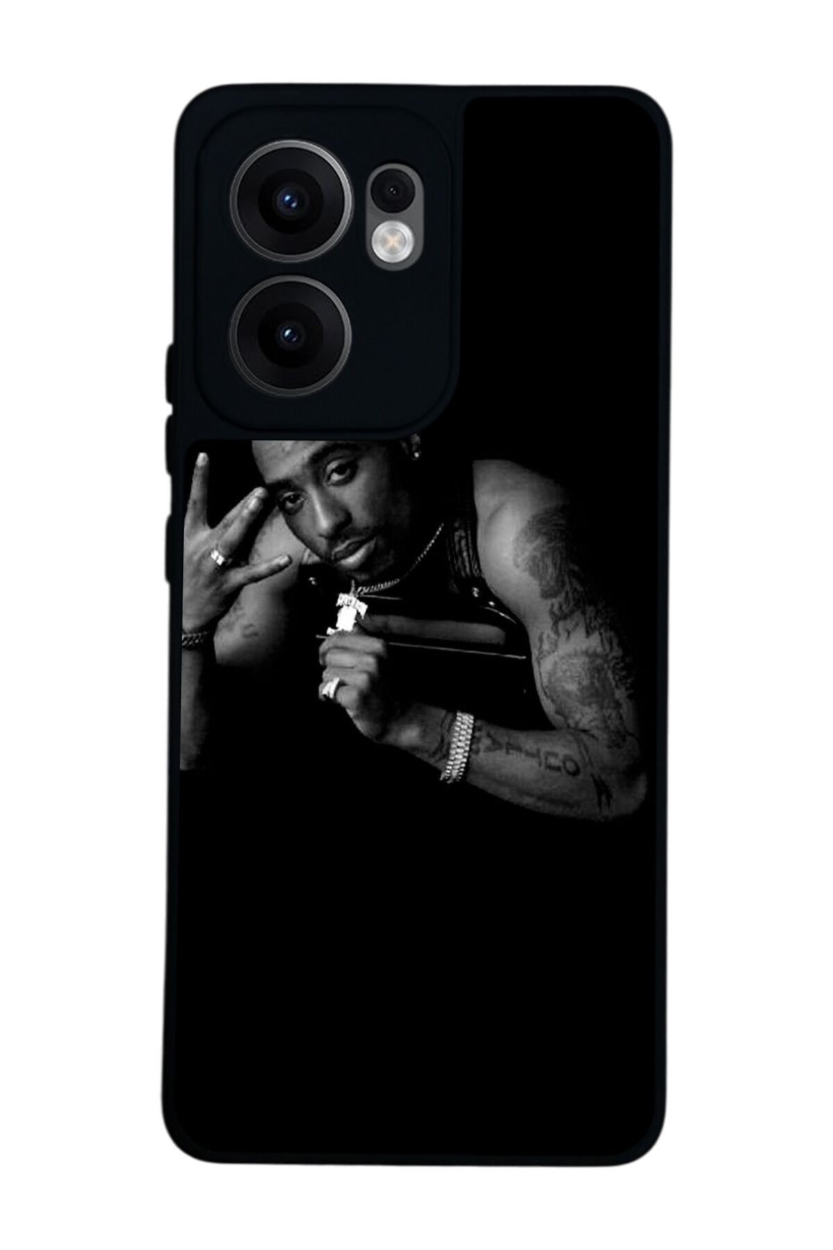 Oppo Reno 13F Uyumlu Tupac Tasarımlı Glossy Premium Kılıf