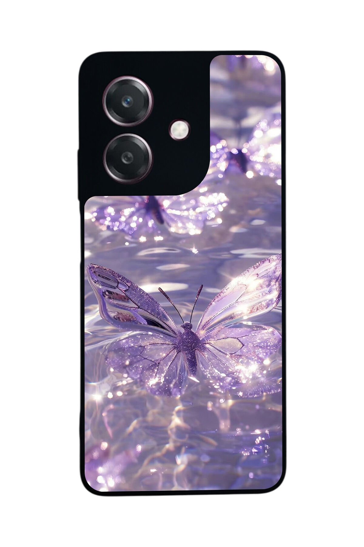 Oppo A3 5G Uyumlu Kelebek Tasarımlı Glossy Premium Kılıf