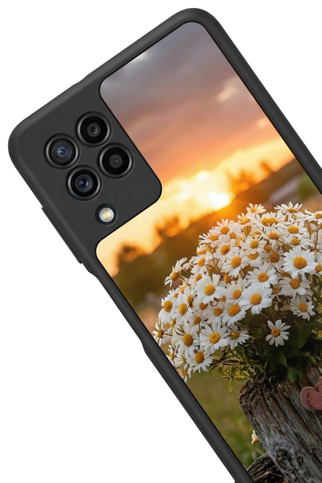 Samsung Galaxy M22 Uyumlu Cicek Tasarımlı Glossy Premium Kılıf
