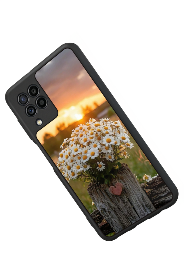 Samsung Galaxy M22 Uyumlu Cicek Tasarımlı Glossy Premium Kılıf