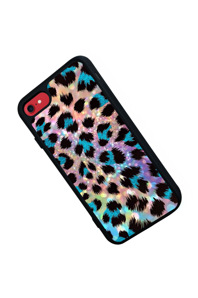 iPhone 8 Uyumlu Hologram Leopar Tasarımlı Glossy Premium Kılıf