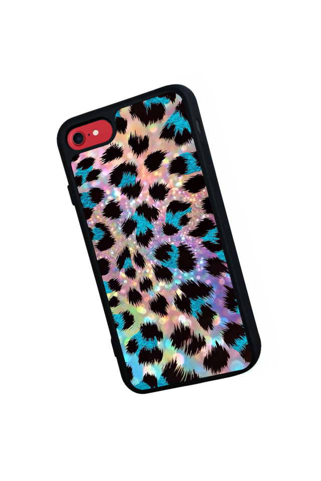 iPhone 8 Uyumlu Hologram Leopar Tasarımlı Glossy Premium Kılıf