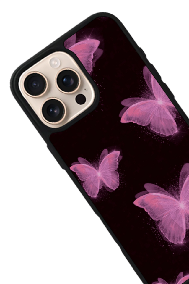 iPhone 14 Pro Uyumlu Kelebek Tasarımlı Glossy Premium Kılıf