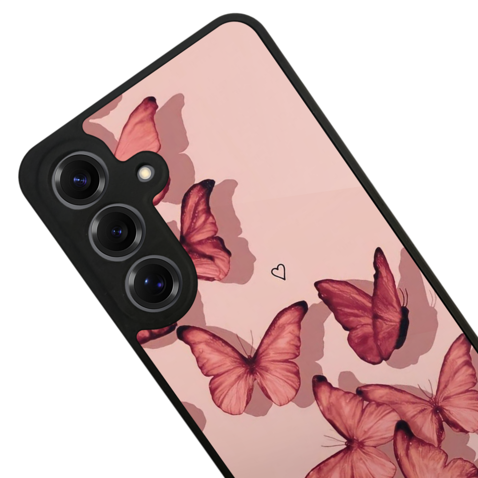 Samsung Galaxy S25 Uyumlu Kelebek Tasarımlı Glossy Premium Kılıf