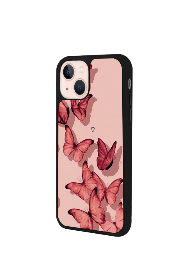 iPhone 13/14 Uyumlu Kelebek Tasarımlı Glossy Premium Kılıf