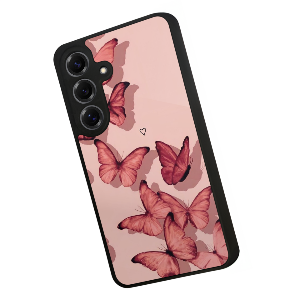 Samsung Galaxy S25 Uyumlu Kelebek Tasarımlı Glossy Premium Kılıf