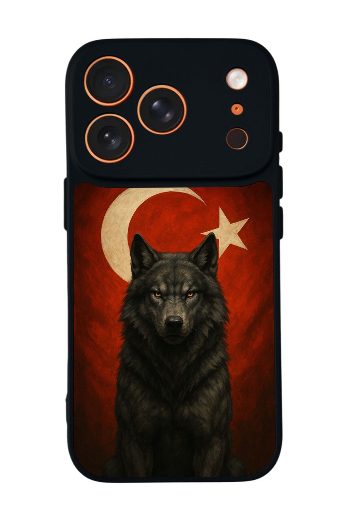 iPhone 17 Pro Uyumlu Bozkurt Tasarımlı Glossy Premium Kılıf