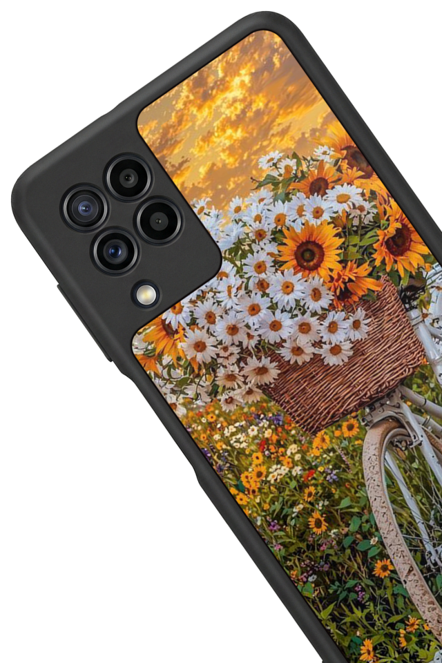 Samsung Galaxy M22 Uyumlu Cicek Tasarımlı Glossy Premium Kılıf