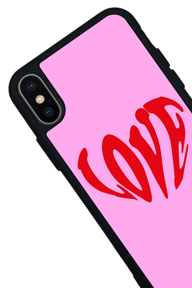 iPhone XS Max Uyumlu Kalp Love Tasarımlı Glossy Premium Kılıf