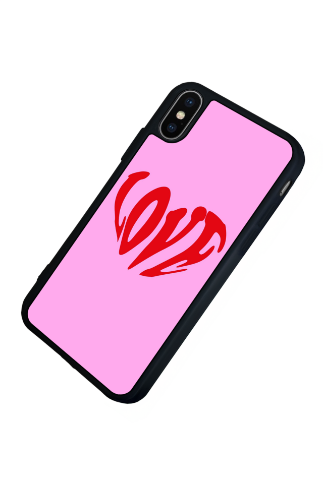 iPhone XS Max Uyumlu Kalp Love Tasarımlı Glossy Premium Kılıf