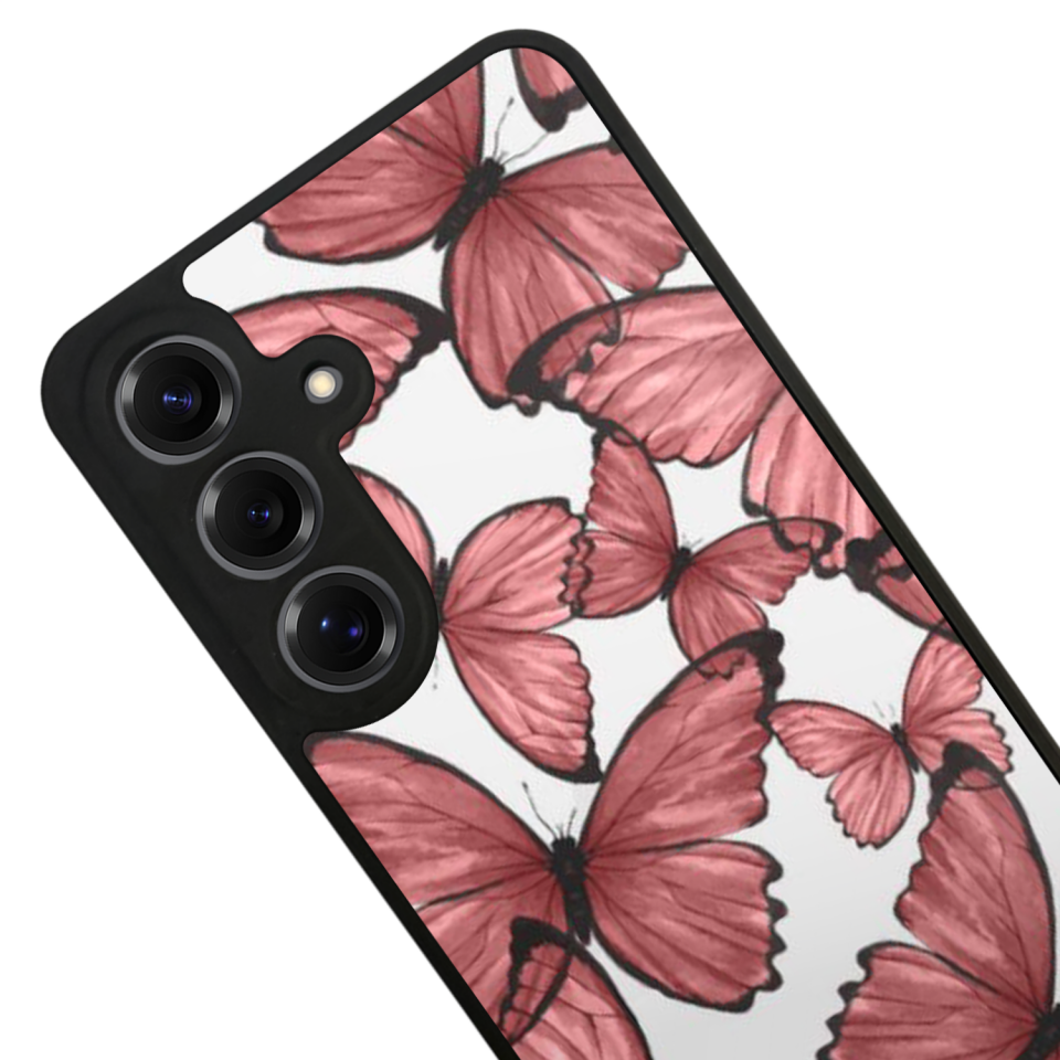 Samsung Galaxy S25 Uyumlu Kelebek Tasarımlı Glossy Premium Kılıf