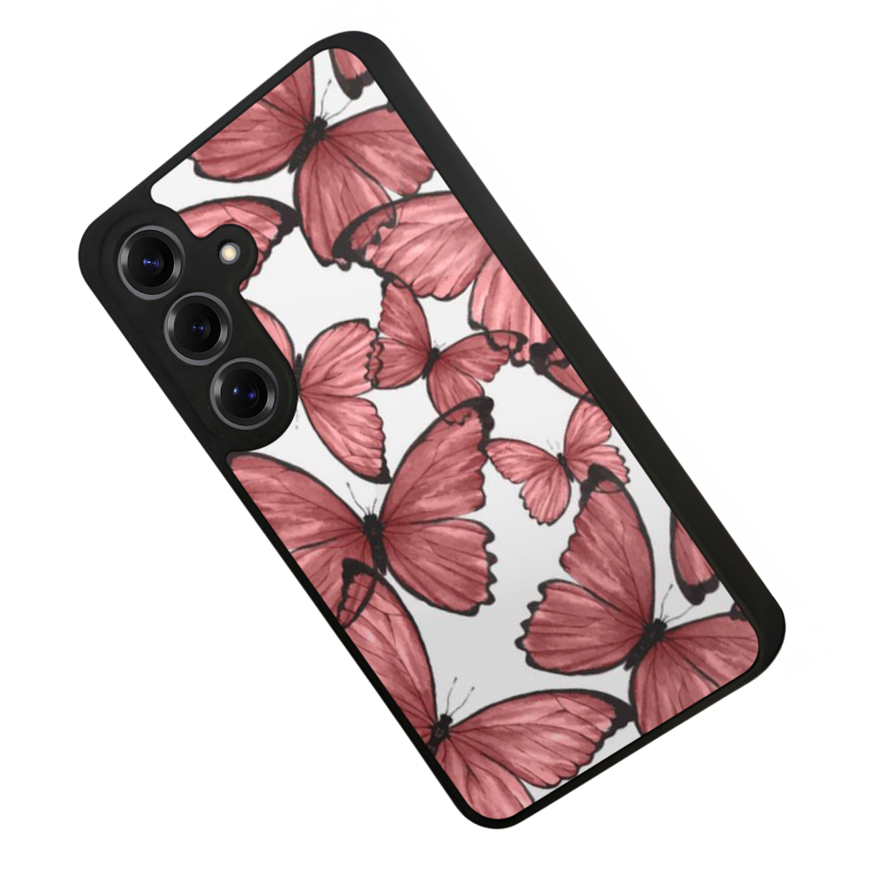 Samsung Galaxy S25 Uyumlu Kelebek Tasarımlı Glossy Premium Kılıf