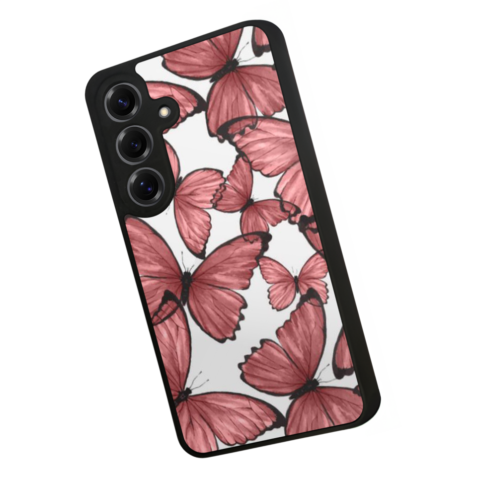 Samsung Galaxy S25 Uyumlu Kelebek Tasarımlı Glossy Premium Kılıf