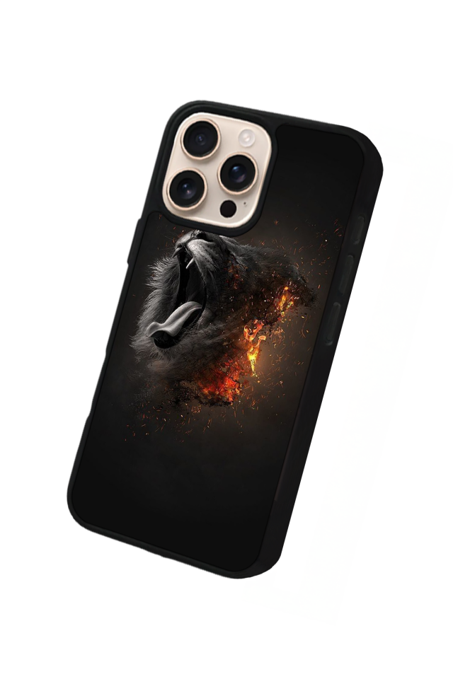 iPhone 14 Pro Max Uyumlu Aslan Tasarımlı Glossy Premium Kılıf