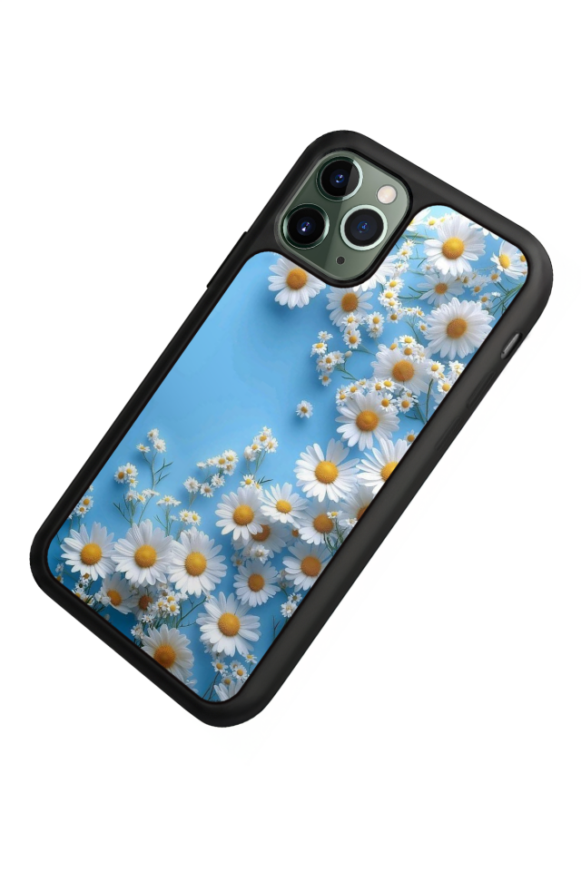 iPhone 11 Pro Uyumlu Cicek Tasarımlı Glossy Premium Kılıf