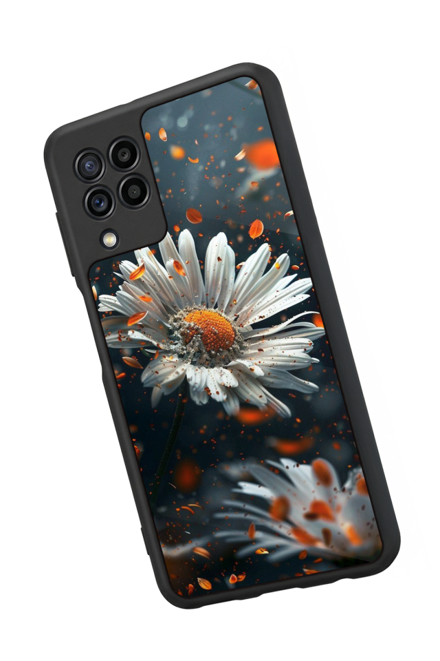 Samsung Galaxy M22 Uyumlu Cicek Tasarımlı Glossy Premium Kılıf