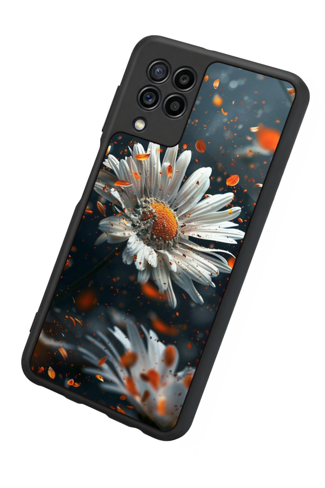 Samsung Galaxy M22 Uyumlu Cicek Tasarımlı Glossy Premium Kılıf