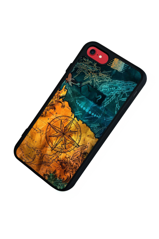 iPhone 8 Uyumlu Harita Tasarımlı Glossy Premium Kılıf