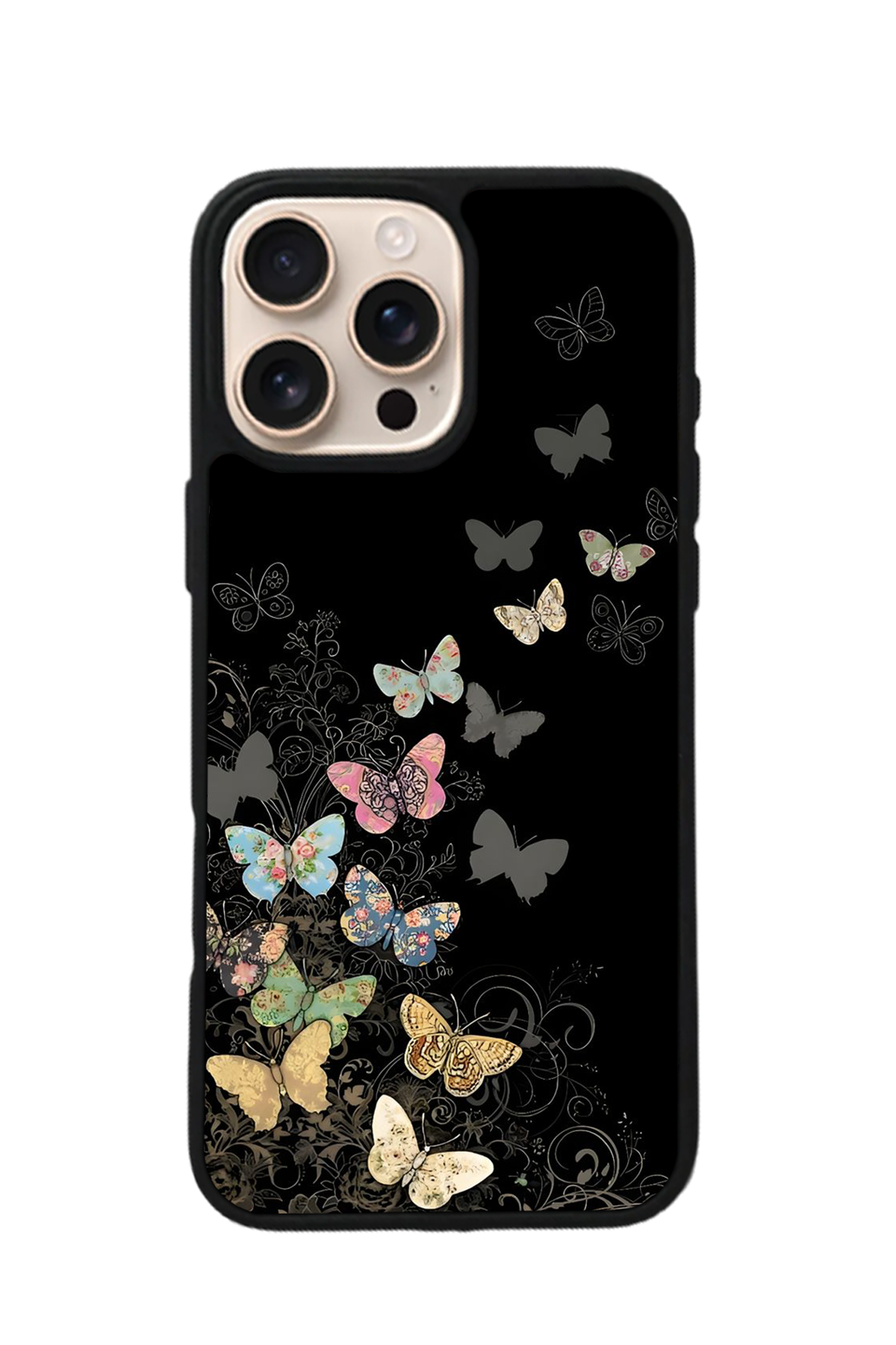 iPhone 14 Pro Uyumlu Kelebek Tasarımlı Glossy Premium Kılıf