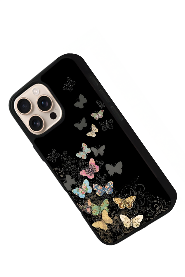 iPhone 14 Pro Uyumlu Kelebek Tasarımlı Glossy Premium Kılıf