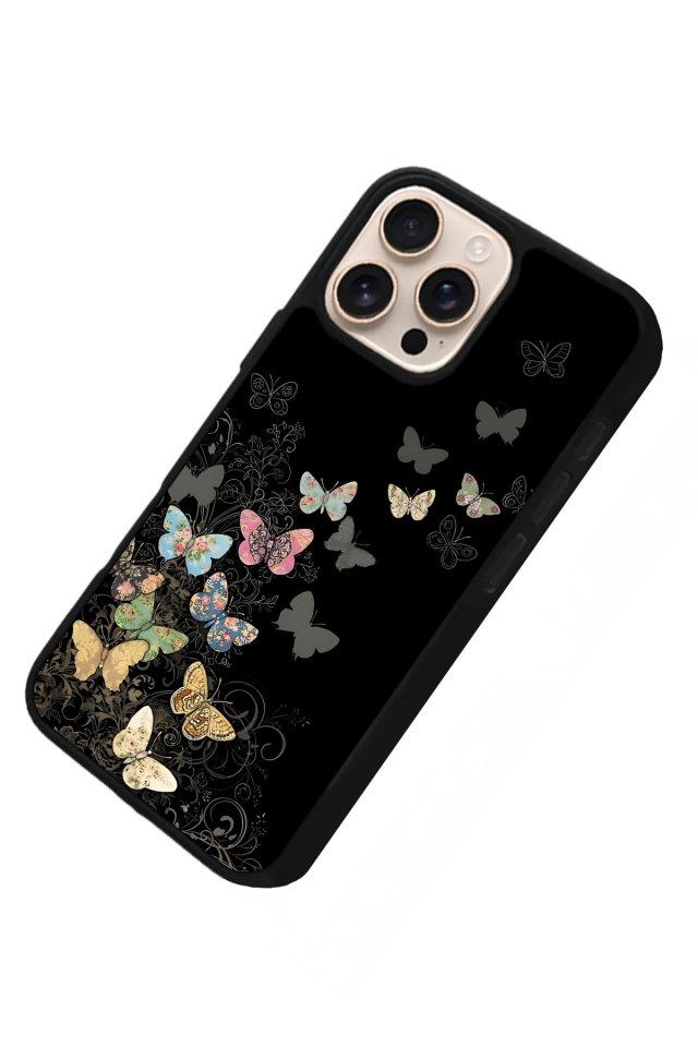 iPhone 14 Pro Uyumlu Kelebek Tasarımlı Glossy Premium Kılıf