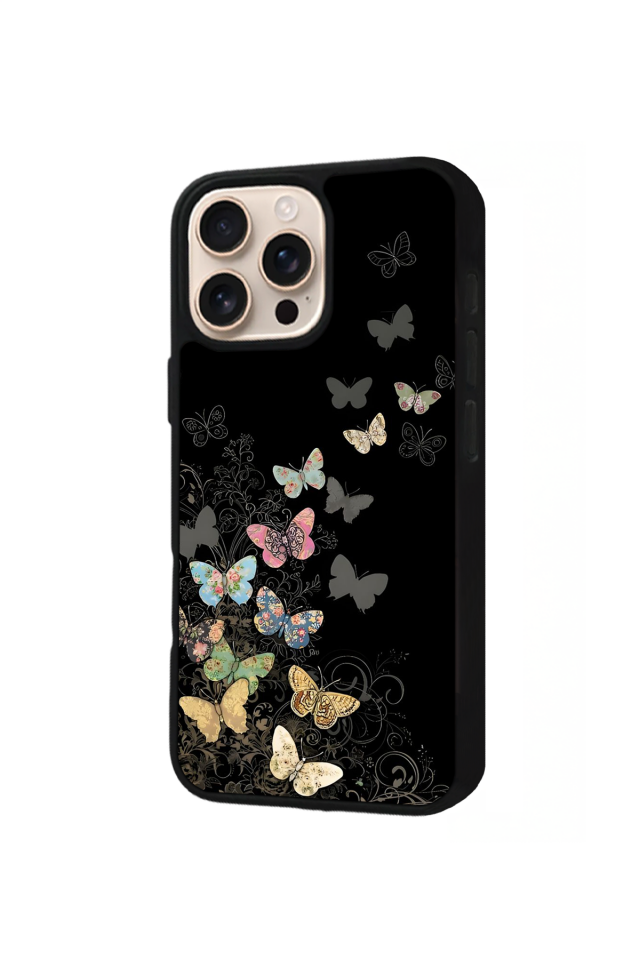 iPhone 14 Pro Uyumlu Kelebek Tasarımlı Glossy Premium Kılıf