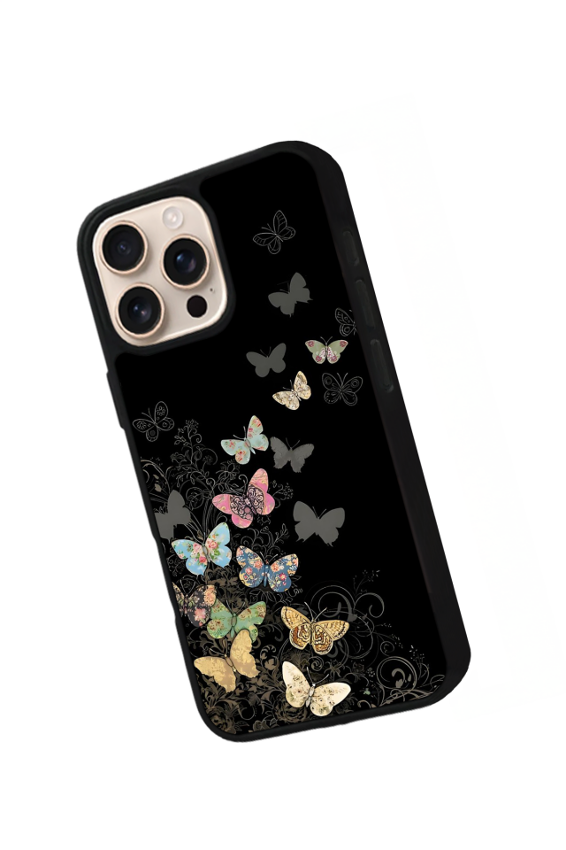 iPhone 14 Pro Uyumlu Kelebek Tasarımlı Glossy Premium Kılıf