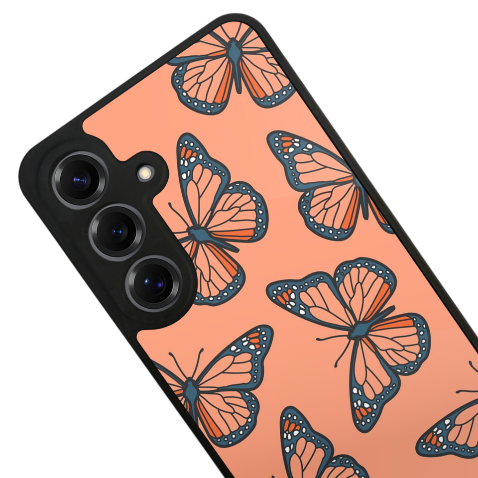 Samsung Galaxy S25 Uyumlu Kelebek Tasarımlı Glossy Premium Kılıf