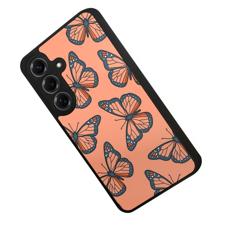Samsung Galaxy S25 Uyumlu Kelebek Tasarımlı Glossy Premium Kılıf